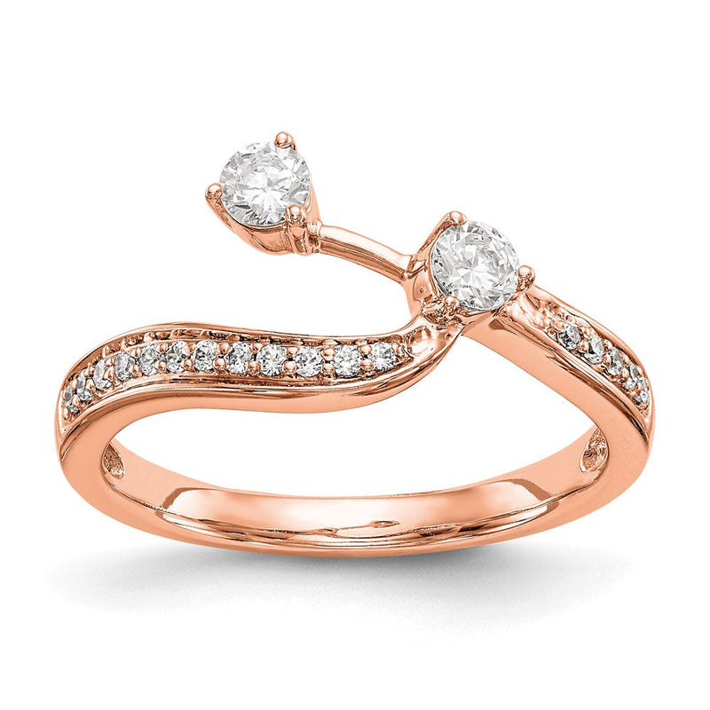 14K Roségold Diamant Contoured Ehering