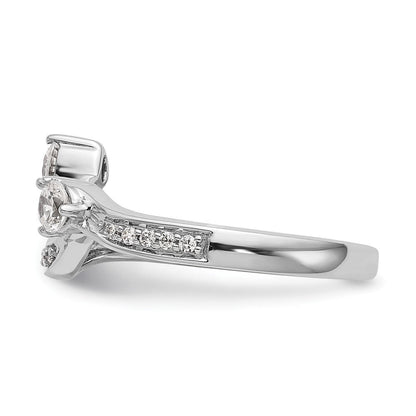 14K Weißgold Ehering mit 0,33 ct. Labor-gezüchteten Diamanten VS/SI, konturiert