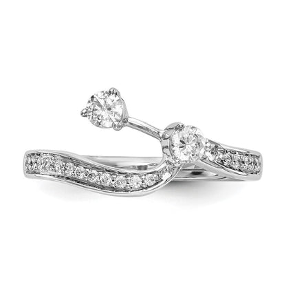 14K Weißgold Ehering mit 0,33 ct. Labor-gezüchteten Diamanten VS/SI, konturiert