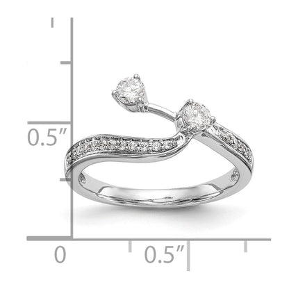 14K Weißgold Ehering mit 0,33 ct. Labor-gezüchteten Diamanten VS/SI, konturiert