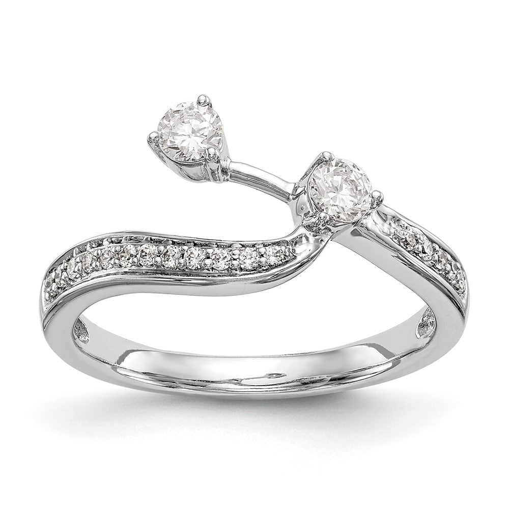 14K Weißgold Ehering mit 0,33 ct. Labor-gezüchteten Diamanten VS/SI, konturiert