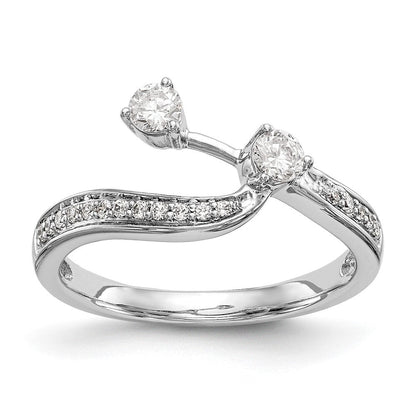 14K Weißgold Ehering mit 0,33 ct. Labor-gezüchteten Diamanten VS/SI, konturiert