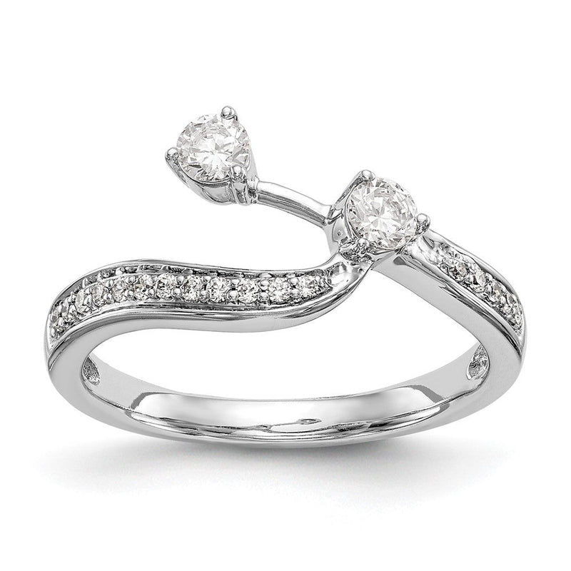 14K Weißgold Ehering mit 0,33 ct. Labor-gezüchteten Diamanten VS/SI, konturiert