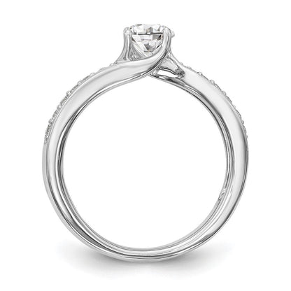 14K Weißgold Verlobungsring mit 0,625 ct. Labor-Diamant, VS/SI, Überkreuz-Design