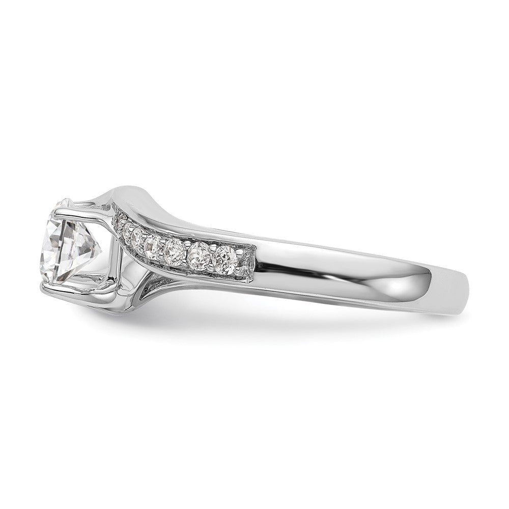 14K Weißgold Verlobungsring mit 0,625 ct. Labor-Diamant, VS/SI, Überkreuz-Design