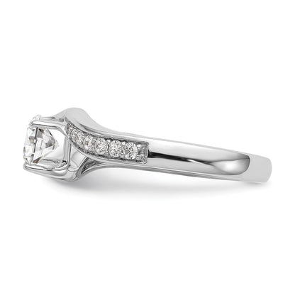 14K Weißgold Verlobungsring mit 0,625 ct. Labor-Diamant, VS/SI, Überkreuz-Design