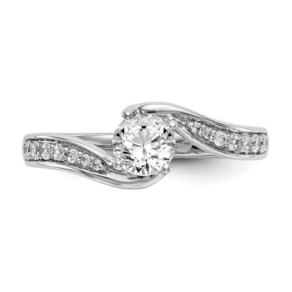 14K Weißgold Verlobungsring mit 0,625 ct. Labor-Diamant, VS/SI, Überkreuz-Design