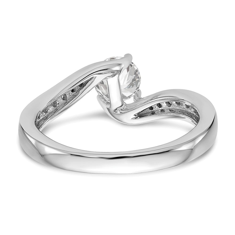 14K Weißgold Verlobungsring mit 0,625 ct. Labor-Diamant, VS/SI, Überkreuz-Design