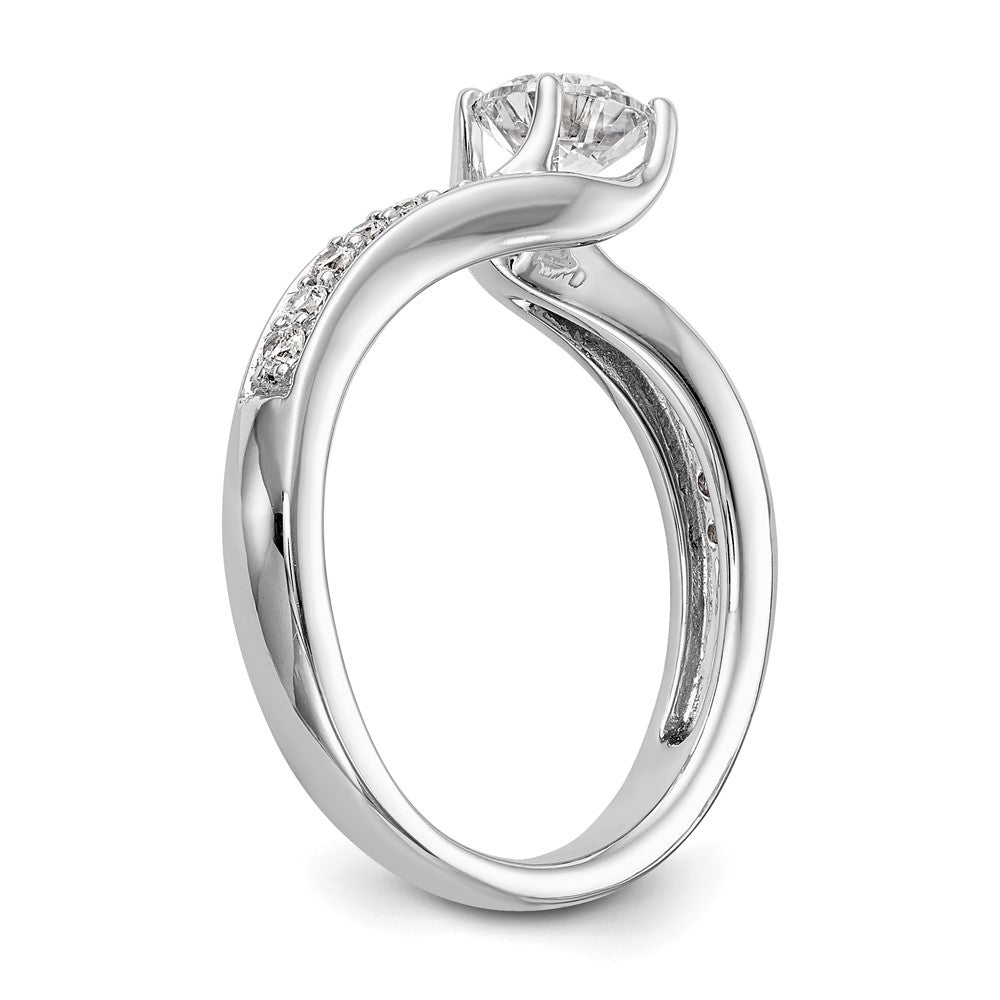 14K Weißgold Verlobungsring mit 0,625 ct. Labor-Diamant, VS/SI, Überkreuz-Design