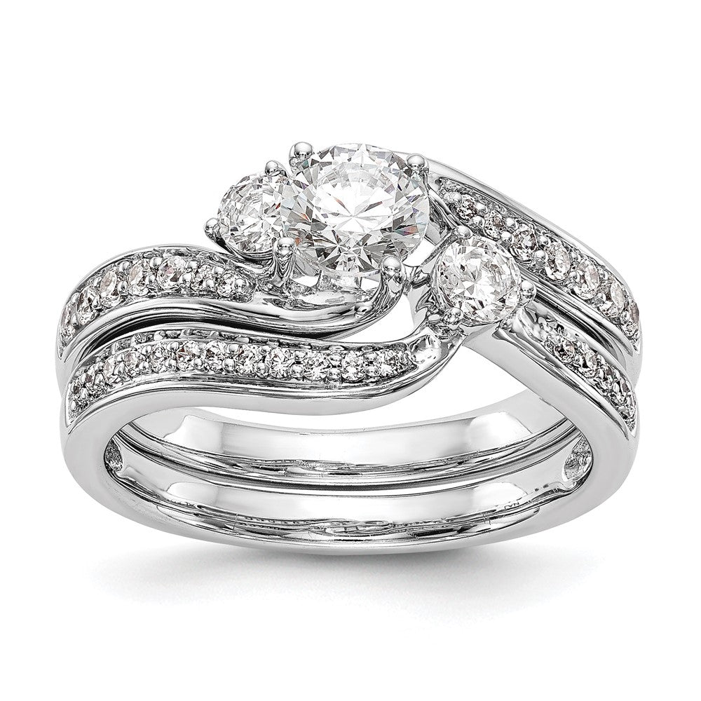 14K Weißgold Verlobungsring mit 0,625 ct. Labor-Diamant, VS/SI, Überkreuz-Design