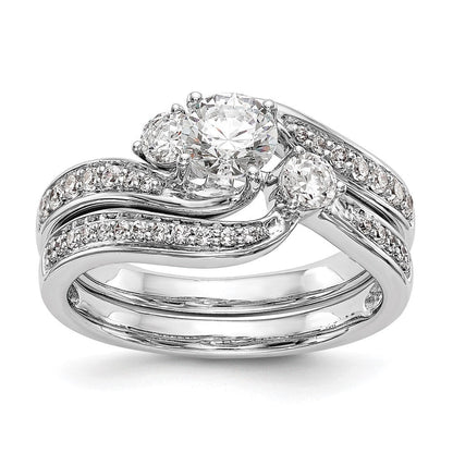 14K Weißgold Verlobungsring mit 0,625 ct. Labor-Diamant, VS/SI, Überkreuz-Design