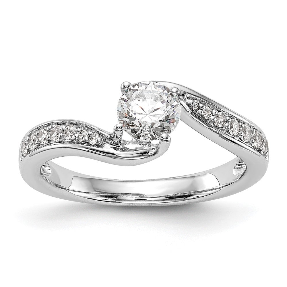 14K Weißgold Verlobungsring mit 0,625 ct. Labor-Diamant, VS/SI, Überkreuz-Design
