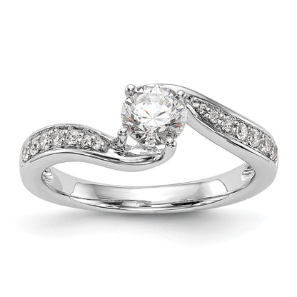 14K Weißgold Verlobungsring mit 0,625 ct. Labor-Diamant, VS/SI, Überkreuz-Design
