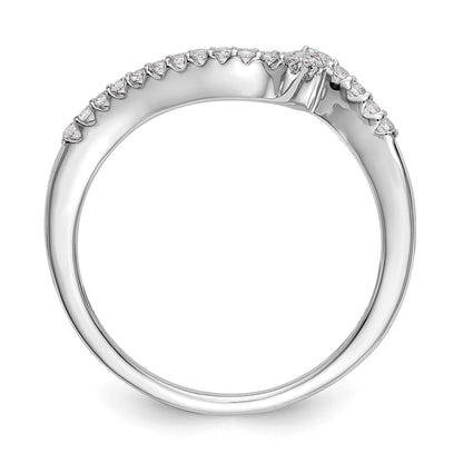 14K Weißgold Konturierter Ehering mit natürlichen Diamanten