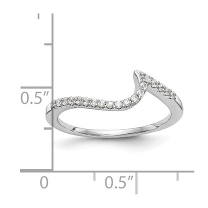 14K Weißgold Konturierter Ehering mit natürlichen Diamanten