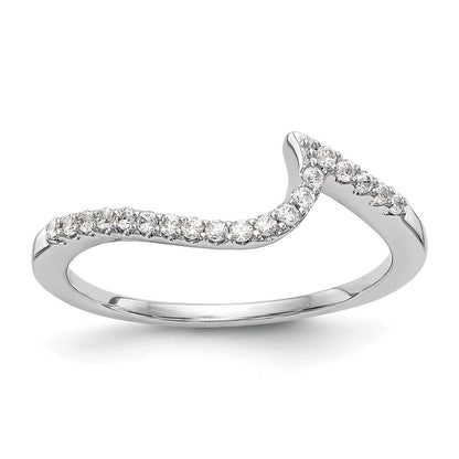14K Weißgold Konturierter Ehering mit natürlichen Diamanten