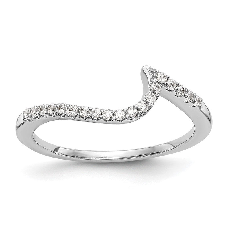 14K Weißgold Ehering mit natürlichen Diamanten, 0,16 ct Gesamtgewicht