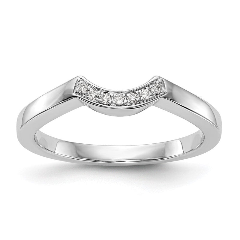 14K Weißgold Trauring mit natürlichen Diamanten