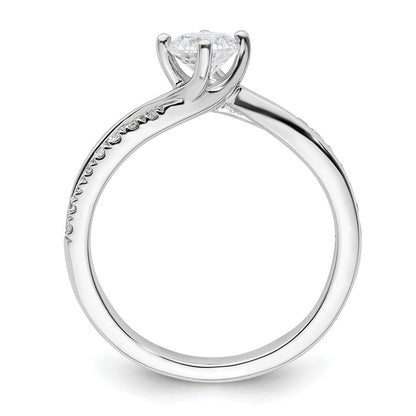 14K Weißgold Verlobungsring mit 0,5 ct. runden Labordiamanten VS/SI+ G+