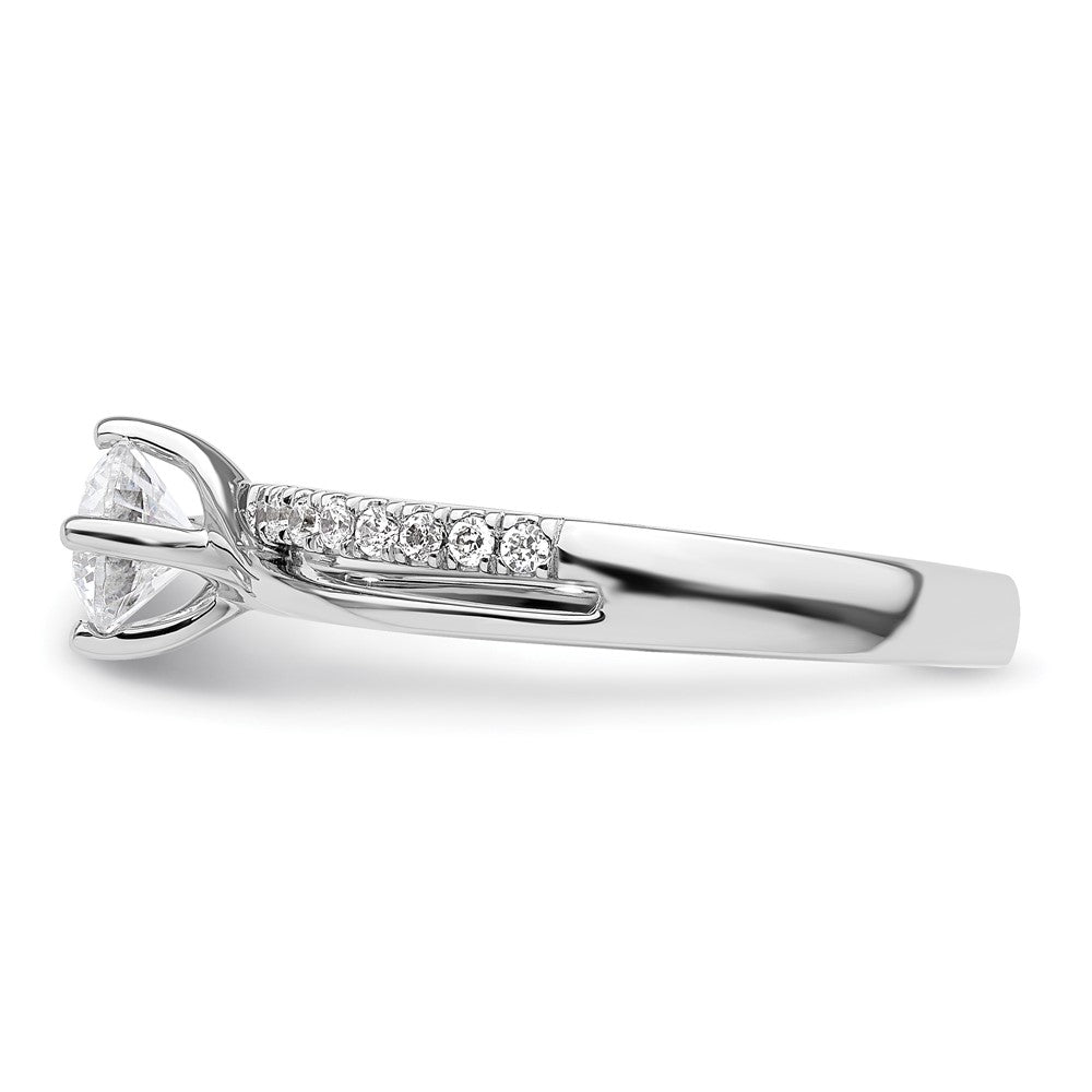 14K Weißgold Verlobungsring mit 0,5 ct. runden Labordiamanten VS/SI+ G+