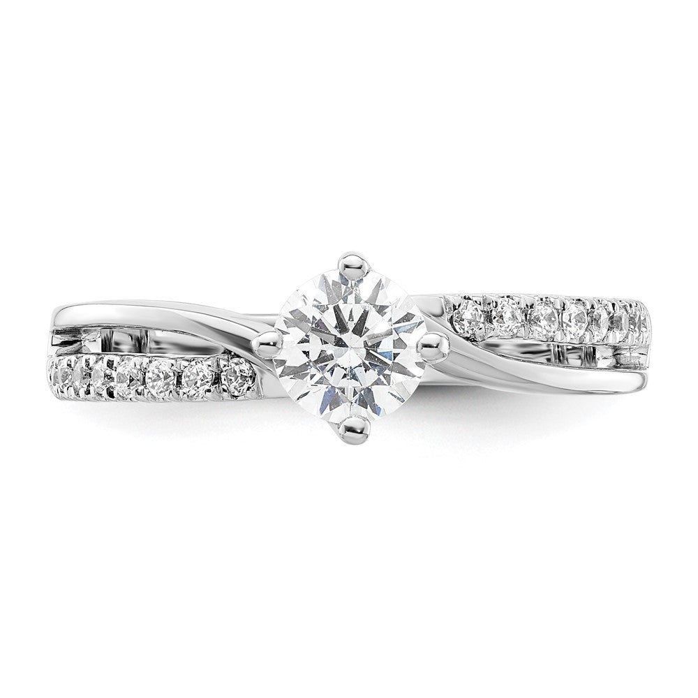 14K Weißgold Verlobungsring mit 0,5 ct. runden Labordiamanten VS/SI+ G+