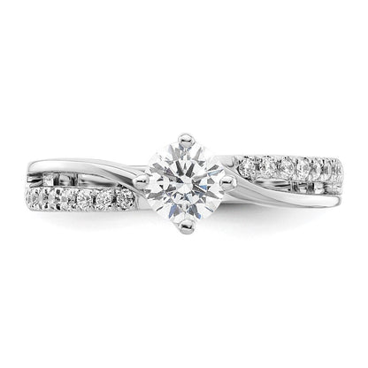 14K Weißgold Verlobungsring mit 0,5 ct. runden Labordiamanten VS/SI+ G+
