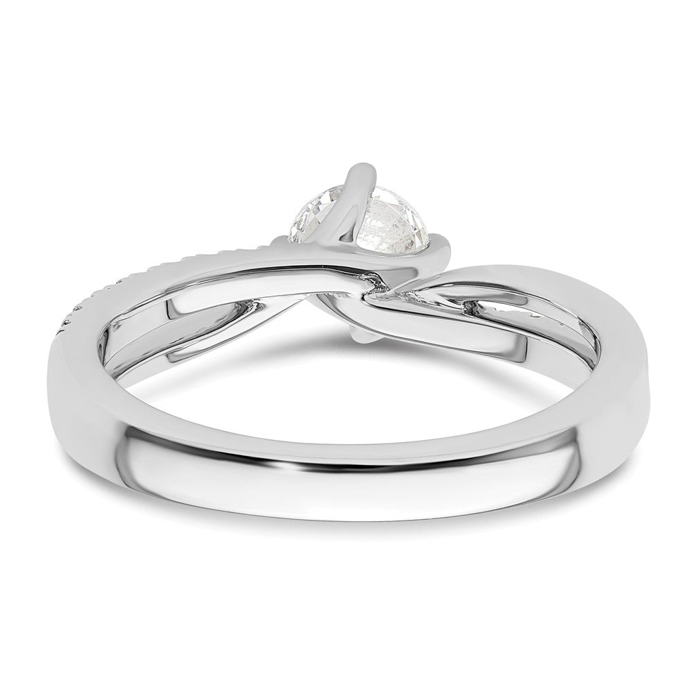 14K Weißgold Verlobungsring mit 0,5 ct. runden Labordiamanten VS/SI+ G+