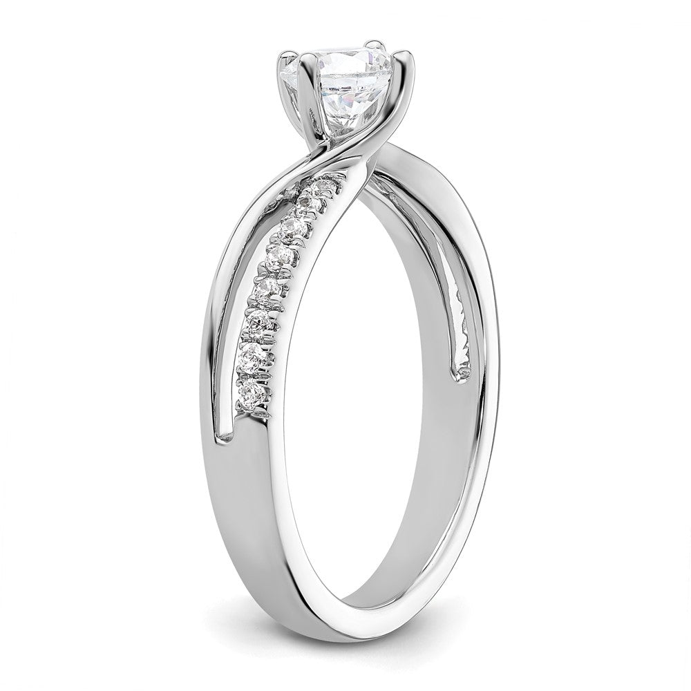14K Weißgold Verlobungsring mit 0,5 ct. runden Labordiamanten VS/SI+ G+
