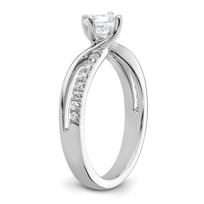 14K Weißgold Verlobungsring mit 0,5 ct. runden Labordiamanten VS/SI+ G+