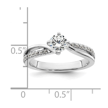 14K Weißgold Verlobungsring mit 0,5 ct. runden Labordiamanten VS/SI+ G+