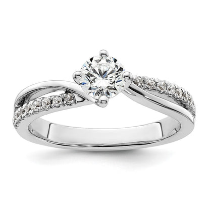 14K Weißgold Verlobungsring mit 0,5 ct. runden Labordiamanten VS/SI+ G+