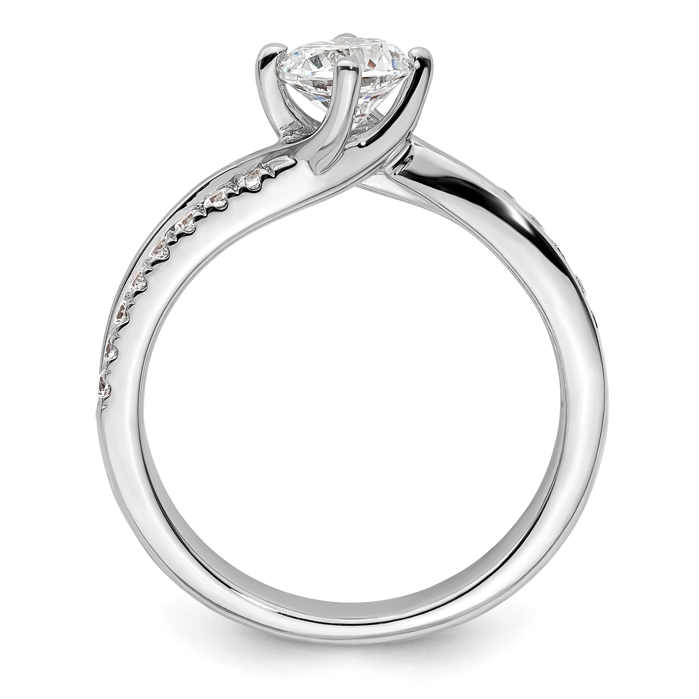 14K Weißgold Verlobungsring mit 0,43 ct. Diamant im Rundschliff, VS/SI+ G+, aus dem Labor gezüchtet