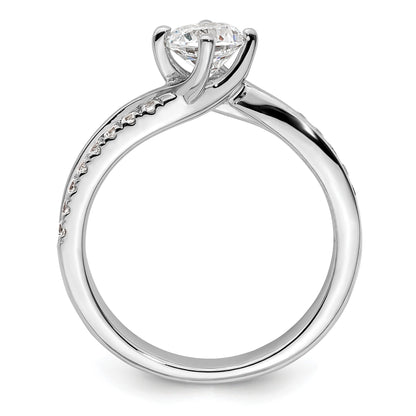 14K Weißgold Verlobungsring mit 0,43 ct. Diamant im Rundschliff, VS/SI+ G+, aus dem Labor gezüchtet