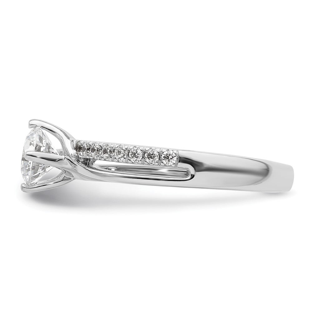 14K Weißgold Verlobungsring mit 0,43 ct. Diamant im Rundschliff, VS/SI+ G+, aus dem Labor gezüchtet