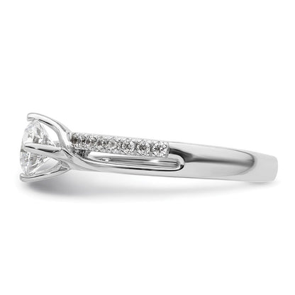 14K Weißgold Verlobungsring mit 0,43 ct. Diamant im Rundschliff, VS/SI+ G+, aus dem Labor gezüchtet