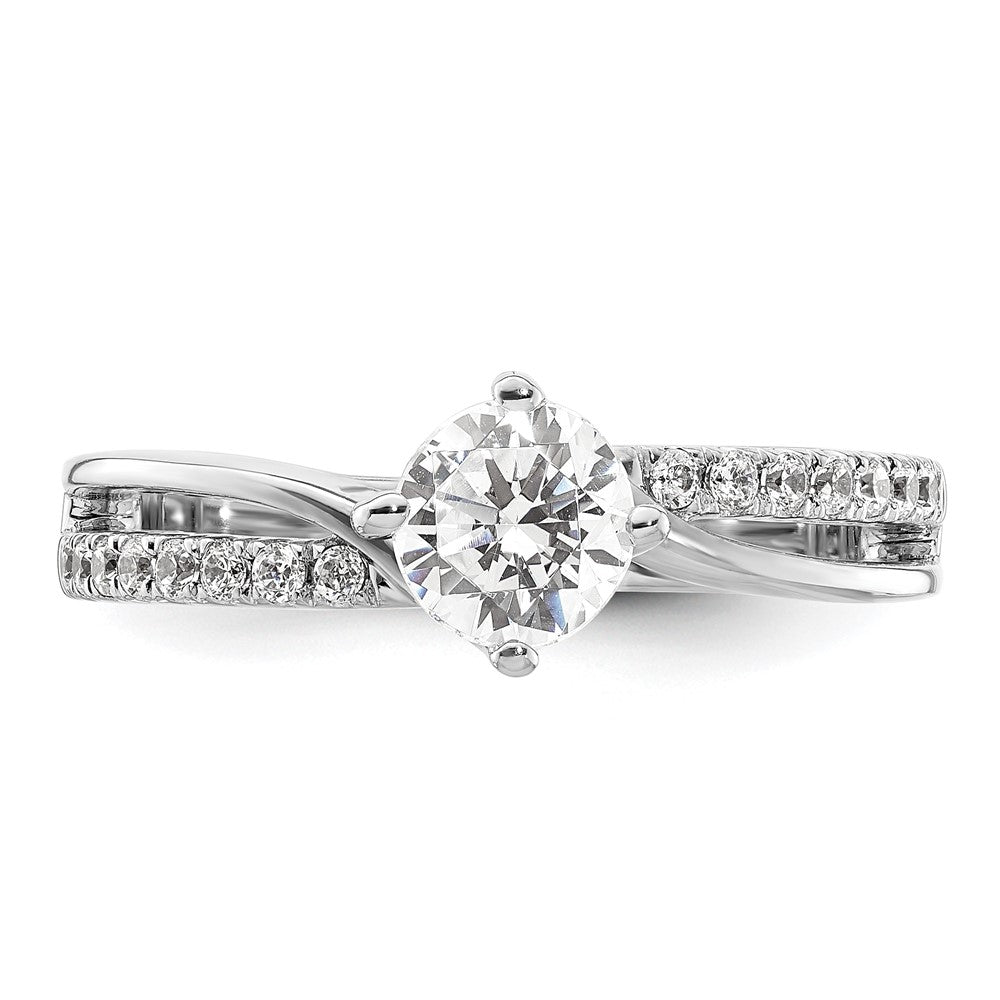14K Weißgold Verlobungsring mit 0,43 ct. Diamant im Rundschliff, VS/SI+ G+, aus dem Labor gezüchtet