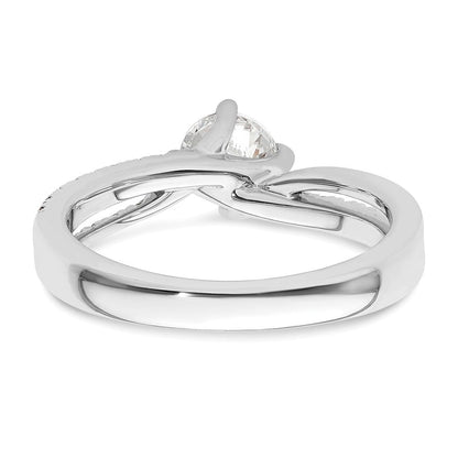 14K Weißgold Verlobungsring mit 0,43 ct. Diamant im Rundschliff, VS/SI+ G+, aus dem Labor gezüchtet