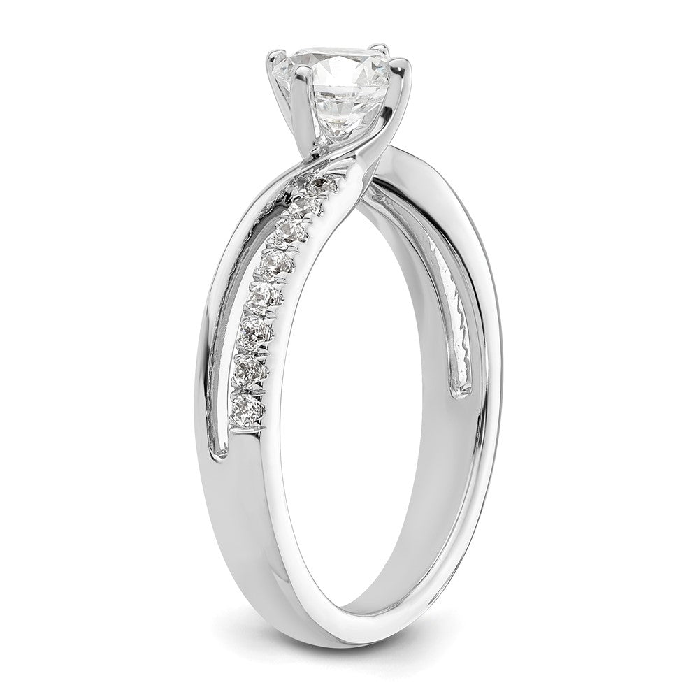 14K Weißgold Verlobungsring mit 0,43 ct. Diamant im Rundschliff, VS/SI+ G+, aus dem Labor gezüchtet