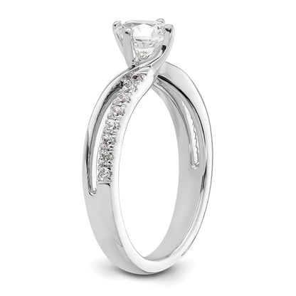 14K Weißgold Verlobungsring mit 0,43 ct. Diamant im Rundschliff, VS/SI+ G+, aus dem Labor gezüchtet