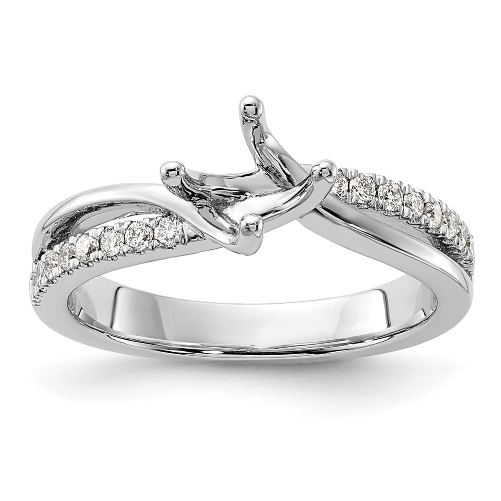 14K Weißgold Verlobungsring mit 0,43 ct. Diamant im Rundschliff, VS/SI+ G+, aus dem Labor gezüchtet