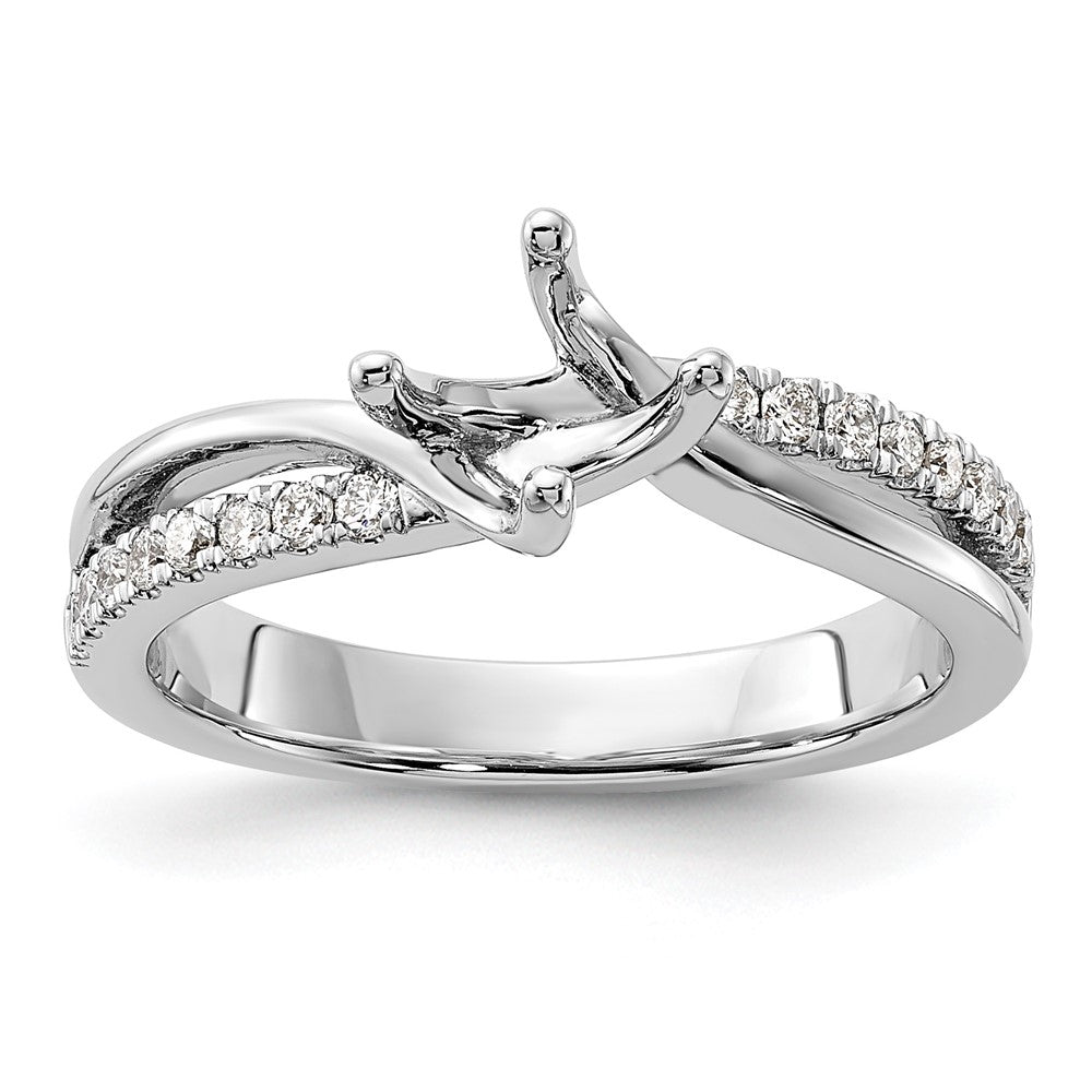 14K Weißgold Verlobungsring mit 0,43 ct. Diamant im Rundschliff, VS/SI+ G+, aus dem Labor gezüchtet