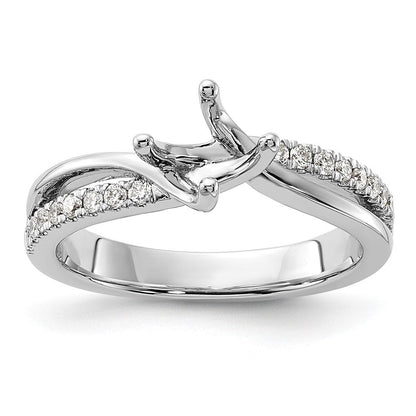 14K Weißgold Verlobungsring mit 0,43 ct. Diamant im Rundschliff, VS/SI+ G+, aus dem Labor gezüchtet