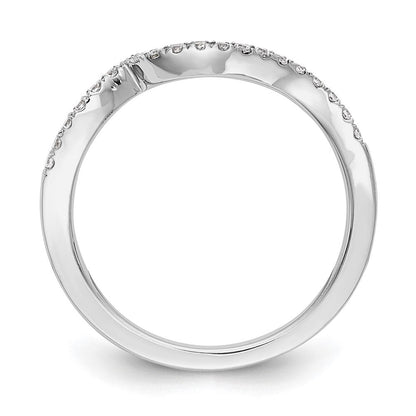 14K Weißgold Ehering mit natürlichen Diamanten, konturiert