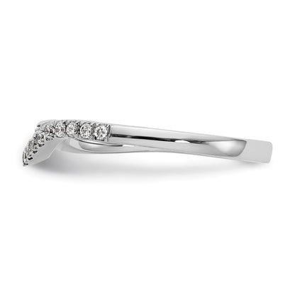 14K Weißgold Ehering mit natürlichen Diamanten, konturiert