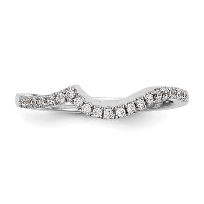 14K Weißgold Ehering mit natürlichen Diamanten, konturiert