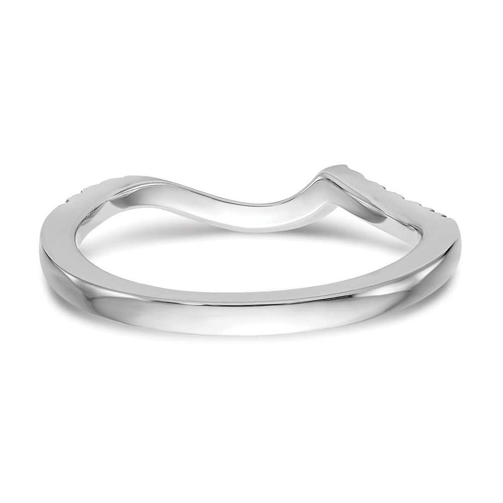 14K Weißgold Ehering mit natürlichen Diamanten, konturiert