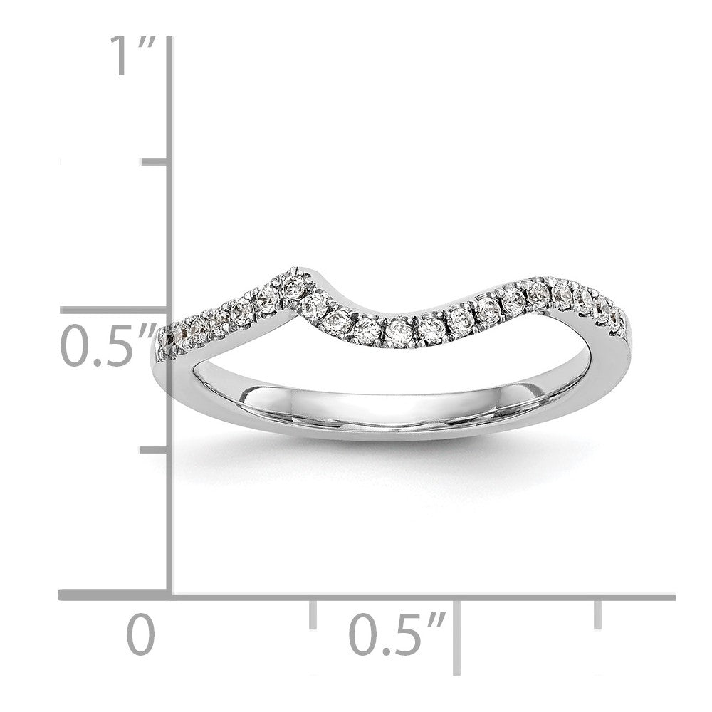 14K Weißgold Ehering mit natürlichen Diamanten, konturiert