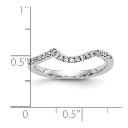 14K Weißgold Ehering mit natürlichen Diamanten, konturiert