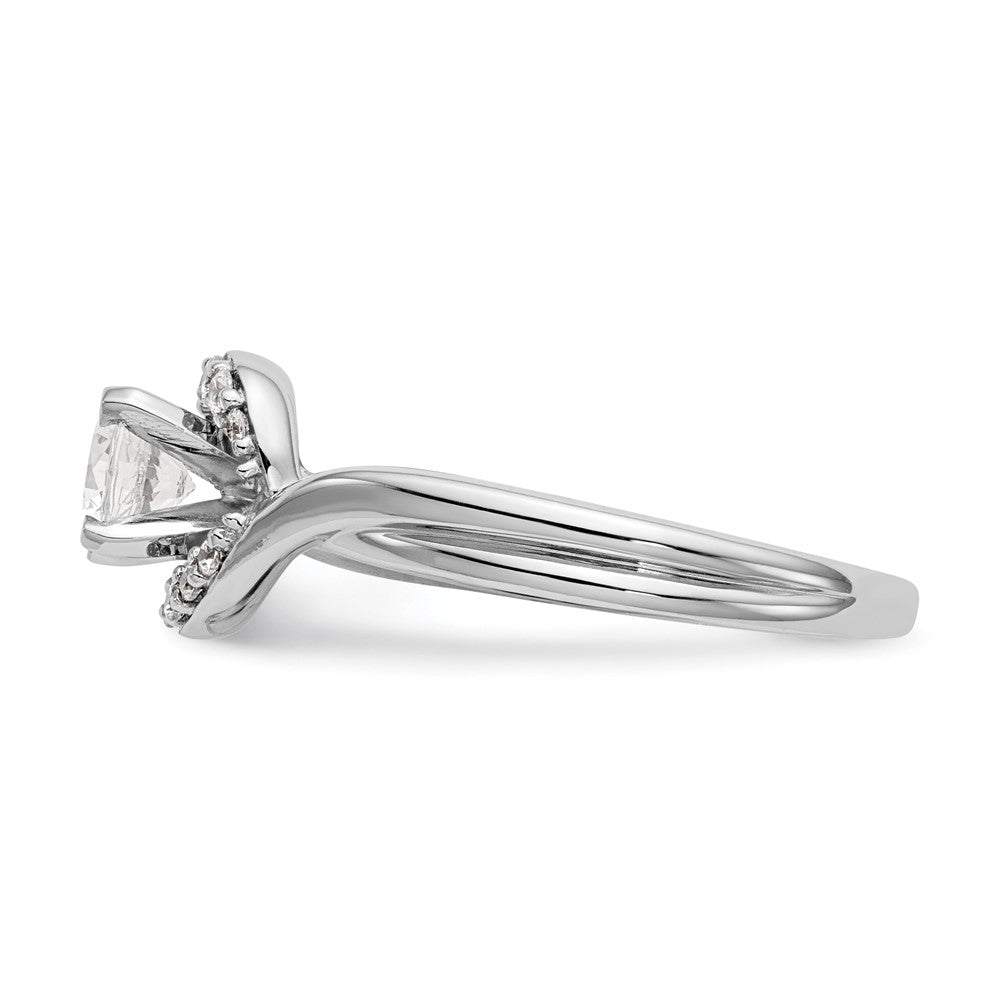 14K Weißgold 0,10 ct. Labor gezüchteter Diamant VS/SI+ G+ Semi-Mount Krappenfassung Verlobungsring