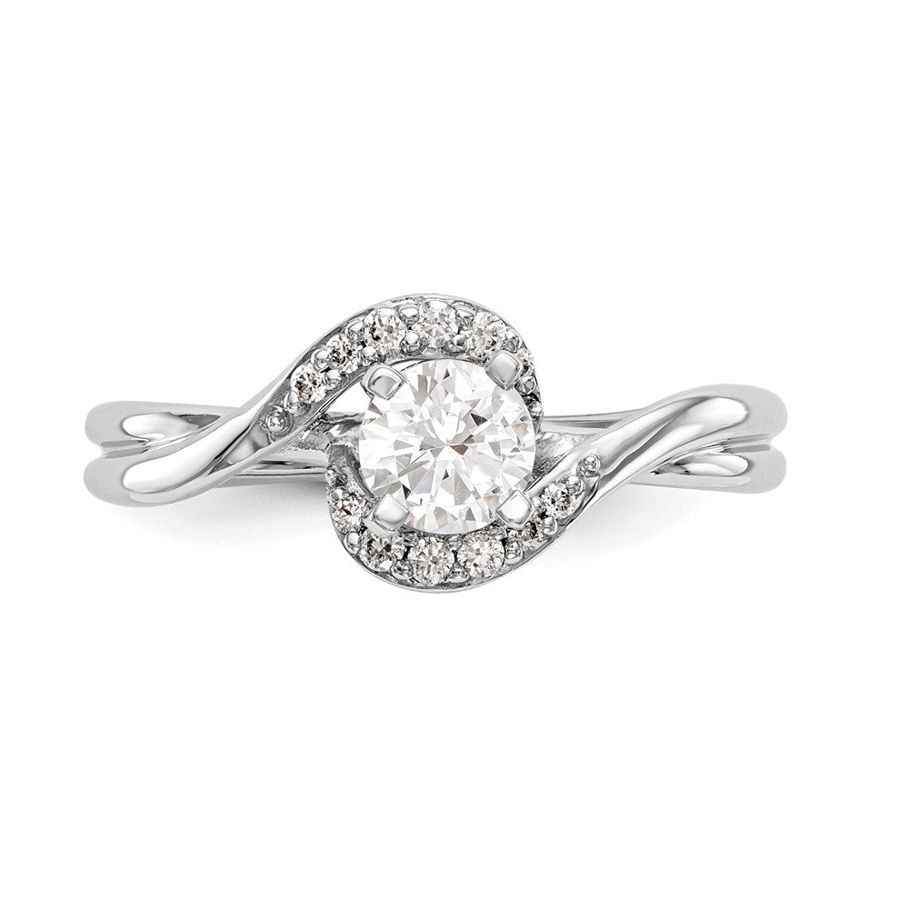 14K Weißgold 0,10 ct. Labor gezüchteter Diamant VS/SI+ G+ Semi-Mount Krappenfassung Verlobungsring